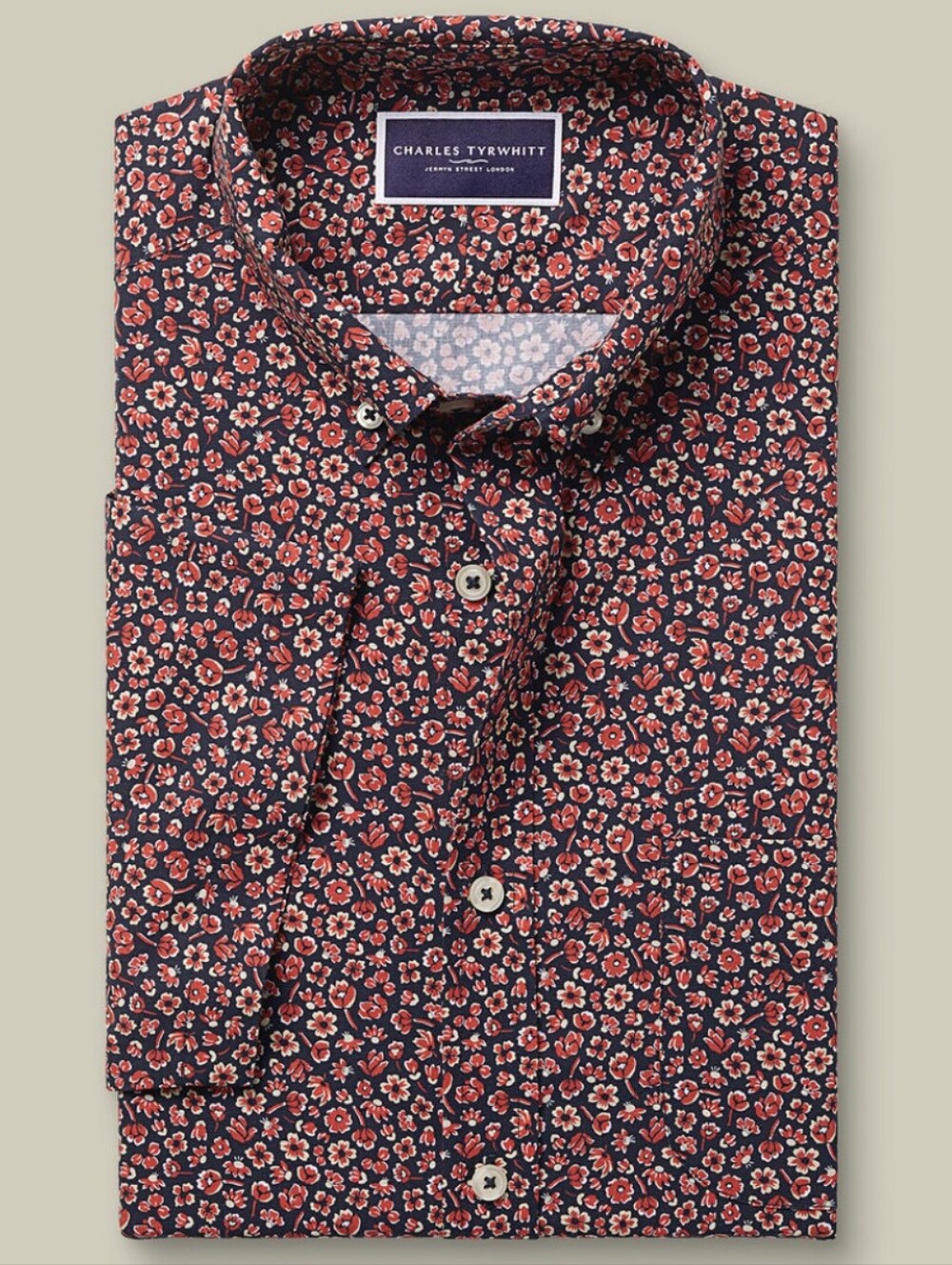 Charles Tyrwhitt Ditsy Floral Classic Fit Shirt - L